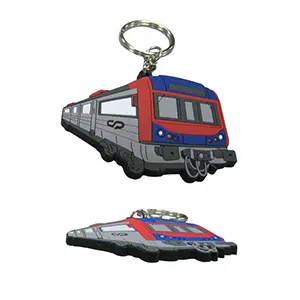 Keyring Showing A 2D Embossed Design: All Features Raised To The Same Level