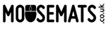 Black MouseMats.co.uk Logo: The Word Mousemats with a computer mouse icon in place of the letter U
